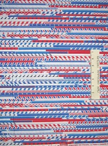 Patriotic Fabric - All American Red White Blue Stripe - Benartex Kanvas 30" - Picture 1 of 1
