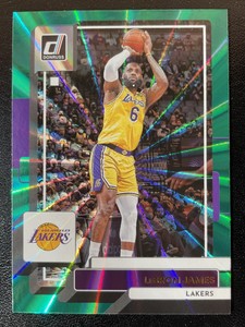 Lebron James 2022-23 Donruss Green Holo Laser Los Angeles Lakers