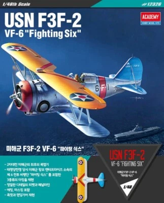 Academy USN F3F-2 VF-6 "Fighting Six" kit modellino aereo in plastica scala 1/48 - Immagine 1 di 4