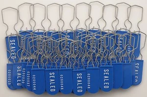 Elektro Meter Sicherheitssiegel Draht Vorhängeschloss blau 50er Pack - Bild 1 von 4