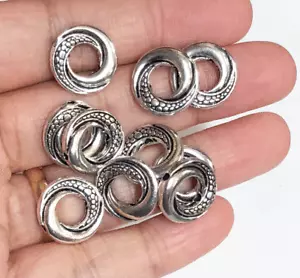 6 Stück Antik Silber Zinn Ausgefallener Ring 15 mm, Bulk Verbinder Ringe - Bild 1 von 4