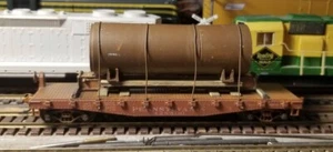 HO 40' Flat Car & Pipe load,PRR Weathered,Kadees  - Picture 1 of 1