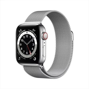 Apple Watch Series 6 (GPS + LTE) 44MM Silver Stainless Steel Case Milanese Loop - Picture 1 of 3