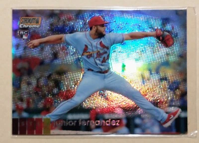 2020 Topps Stadium Club Chrome Junior Fernandez RC Orange Refractor /25 Cards - Image 1 of 3