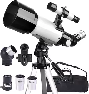 Telescope Adult, Includes Lenses, Phone Holder, Carry Case, 70mm Aperture 40 - Picture 1 of 9
