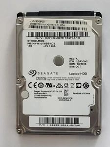ST1000LM024, HN-M101MBB/AC2, FW: 2BA30001, JUN 2016, Seagate 1Tb 2.5" SATA HDD - Foto 1 di 2