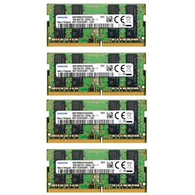 Samsung 64GB (4X 16GB) DDR4 3200MHz PC4-25600 SODIMM Memory Ram M471A2K43DB1-CWE - Image 1 of 4
