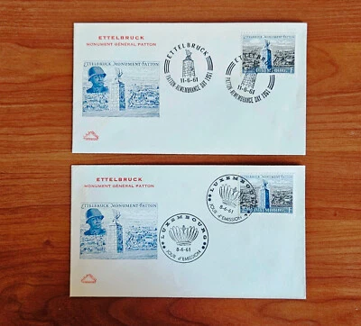 Luxembourg lot of 2 covers GENERAL PATTON MONUMENT ETTELBRUCK FDC WWI WWII - Image 1 of 3