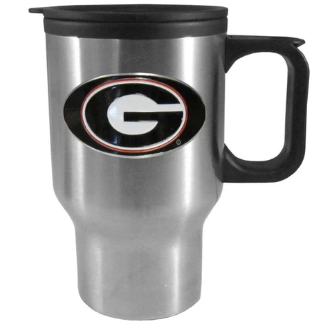 Georgia Bulldogs 14oz Stainless Steel Travel Mug [NEW] NCAA Tumbler Coffee Cup Cover