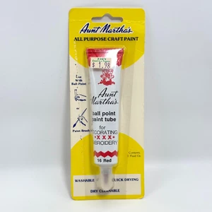 Aunt Martha's Ball Point Paint Tube Red 1 oz All-Purpose Fabric Craft Paint NWT - Picture 1 of 2