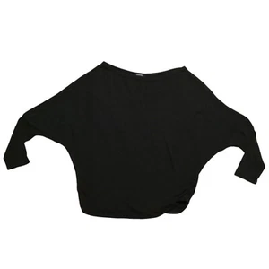 Top donna nero collo barca dolman manica elastico in vita taglia media  - Foto 1 di 4