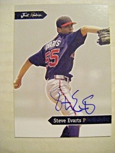 STEVE EVARTS signed RC BRAVES YANKEES 2006 Just Minors baseball card AUTO ITALY