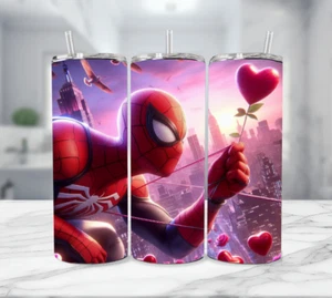 Spider-Man - Vaso de acero inoxidable de 20 OZ con pajita de metal - Duro en el cielo - Imagen 1 de 4