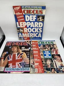 Lot Of 3 80s Hit Parader/Circus Magazines Def Leppard Led Zeppelin Van Halen See - Picture 1 of 24