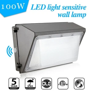 100W LED Wall Pack Light With Photocell Commercial Security Area Lighting 5000K - Picture 1 of 12