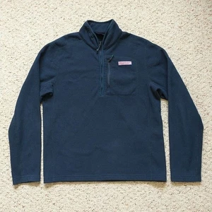 Vineyard Vines Shep&Ian Pullover Sweatshirt Herren S blau Fleece 1/4 Zip Tasche Logo - Bild 1 von 7