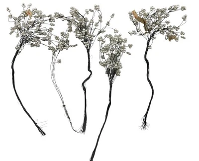 4 Sets Vintage White Seed Pearls On Wire Millinery Flower Crafts 7” Long Japan - Image 1 of 4