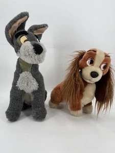 Vtg 1980s Disneyland Disney Parks Lady & The Tramp 15" & 16" Plush - Picture 1 of 14