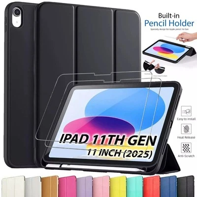 PIXFAB Custodia flip cover pelle intelligente per iPad 11a generazione 2025 A16 Air Pro 11 13 12,9 (M3)