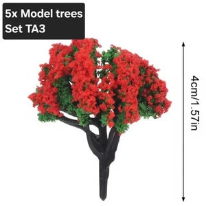 5x 4cm Model Trees - Set TA3 - N TT HO OO gauge 1:32 1/35 Scale - Picture 1 of 1