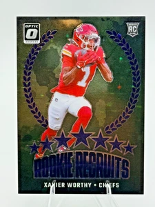 2024 Donruss Optic Xavier Worthy #8 Rookie Recruits Purple Stars Prizm 08/25 RC - Picture 1 of 2