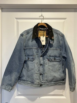 Levi's x Barbour Type II Denim Jacket M Trucker Streetwear Collab Coat Type 2 - Image 1 of 4