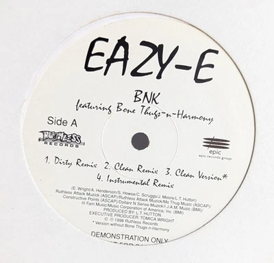 Eazy-E-BNK (REMIX) / 24 HRS To Live (REMIX 12" DJ PROMO RARE Unplayed MINT-1998 - Image 1 of 4