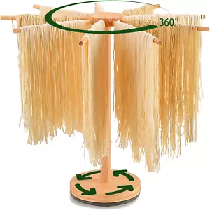 Rotary Pasta Drying Rack 2025 New Large Wooden Collapsible with 9 Bars Easy To - Picture 1 of 1