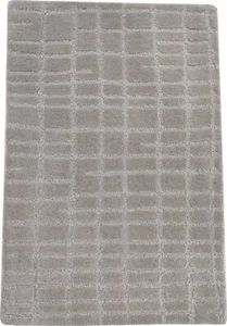 Loop-Cut 2 x 3 Fuß handgetufteter Teppich für Kinder Jugendliche 100 % Wolle grau Patches Boxen - Bild 1 von 15