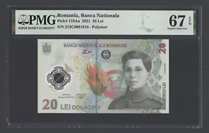 Romania 20 Lei 1-12-2021 P119Aa Uncirculated Grade 67 - Picture 1 of 2