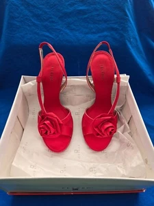 Pesaro Red Heels with Rose Women's Size M 8 - Picture 1 of 9