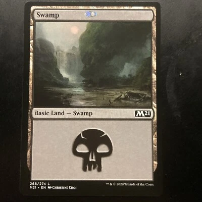 Swamp MTG Misprint Rare Stamped On Top And Upside Down Back Basic Land - Image 1 of 2