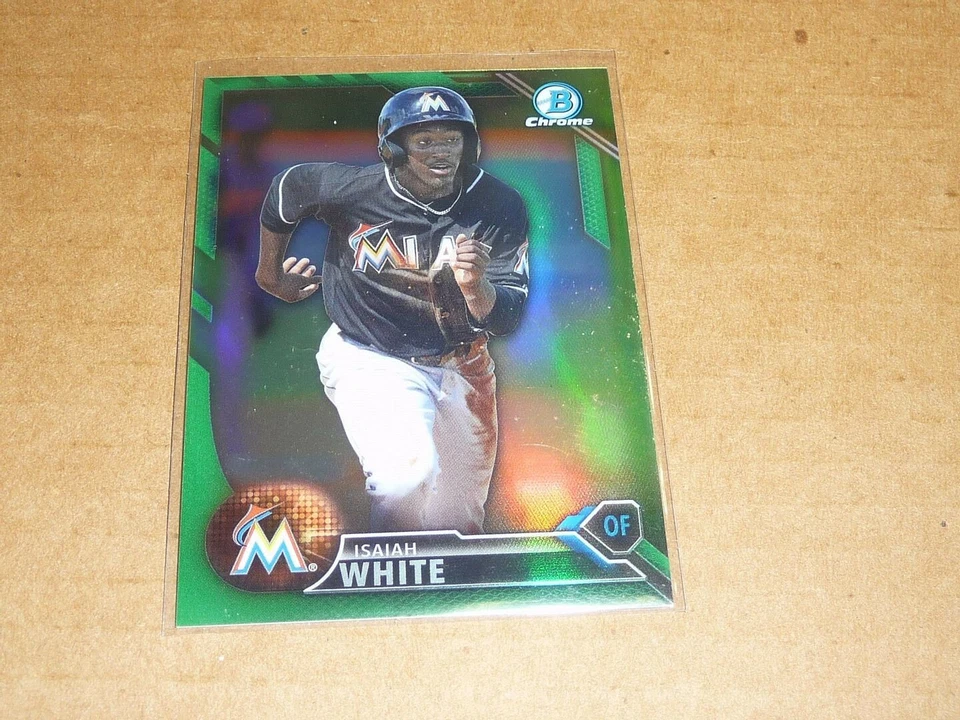 2016 Bowman Chrome ISAIAH WHITE GREEN REFRACTOR MARLINS /99 S5470 - Image 1 of 1