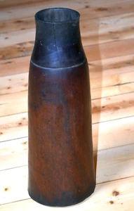 Jarra grande antigua de madera hecha a mano de la tribu Bahima Hima Uganda, África - Imagen 1 de 2