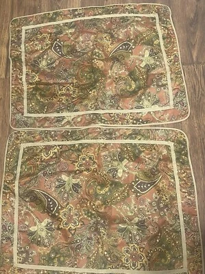 2– Ralph Lauren Chaps Pillow Shams Chandler Floral Paisley Brown Standard - Image 1 of 4