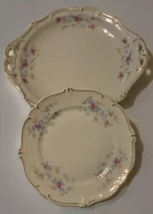 Servizio piatto e insalata vintage Weimar Katherina bordo oro - Foto 1 di 13