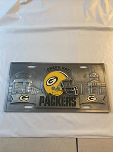 Green Bay Packers Solid Metal 3-D Collector's License Plate NFL Football K - Picture 1 of 5