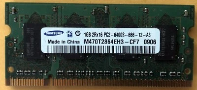 1GB Samsung DDR2 Laptop RAM Memory SODIMM PC2-6400 DDR2-800 - Image 1 of 2