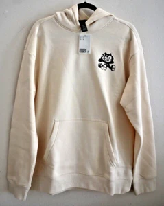 H&M 1065654 Men's Sz Small Cream Felix The Cat Relaxed Fit Hoodie Sweatshirt - Picture 1 of 9