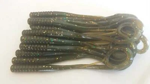Engulf Baits 7" BUNGEE REFLEX WORMS in GREEN PUMPKIN DEVOUR Color.  12 ct. pckg. - Picture 1 of 1