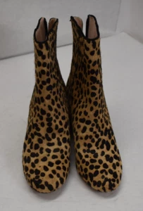 J Crew Sadie Ankle Boots Leopard Calf Hair Leather K0043 Womens Size 6.5 - Picture 1 of 8