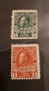 Canada 1915 Set Of War Tax Stamps  ( MR-1, MR-2) MNH Fine Cond. $24 /pr. - Picture 1 of 2