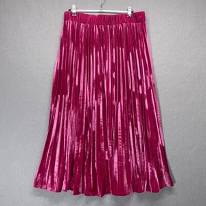 Arula Skirt Womens XLarge Velvet Pleated Midi Pull On Soft Stretchy - Picture 1 of 12