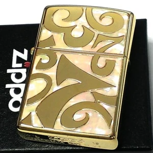 Zippo Shell Dial Números Oro Blanco Escultura Latón Encendedor Estuche Regular Japón - Imagen 1 de 18