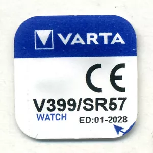 10 batterie orologio VARTA 399 SR927W V399 D399 SR57 1,55V ossido argento celle - Foto 1 di 3