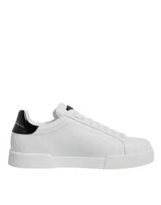 Dolce&Gabbana Herren Weiß Sneaker Leder Einfarbig Low Top Flach Turnschuhe Schuhe EU 40 - Bild 1 von 8