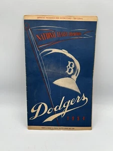 VINTAGE 1954 BROOKLYN DODGERS VS NY Giants programma Jackie Against Mays - Foto 1 di 7