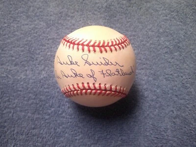 HALL OF FAMER DUKE SNIDER SIGNED OFFICIAL NATIONAL LEAGUE BASEBALL JSA COA - Image 1 of 4
