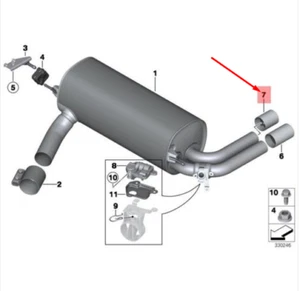 BMW 1 F20 Tailpipe Trim Alu-look 18307610641 7610641 NEW GENUINE - Picture 1 of 3