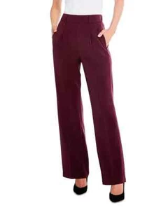 NIC+ZOE The Avenue Wide Leg Pants Women's 6 Redwood Pleated Elastic Waist PullOn - Picture 1 of 13